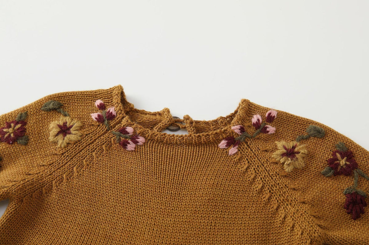 Baby Embroidery Long Sleeve Butt Wrap Clothes Wool