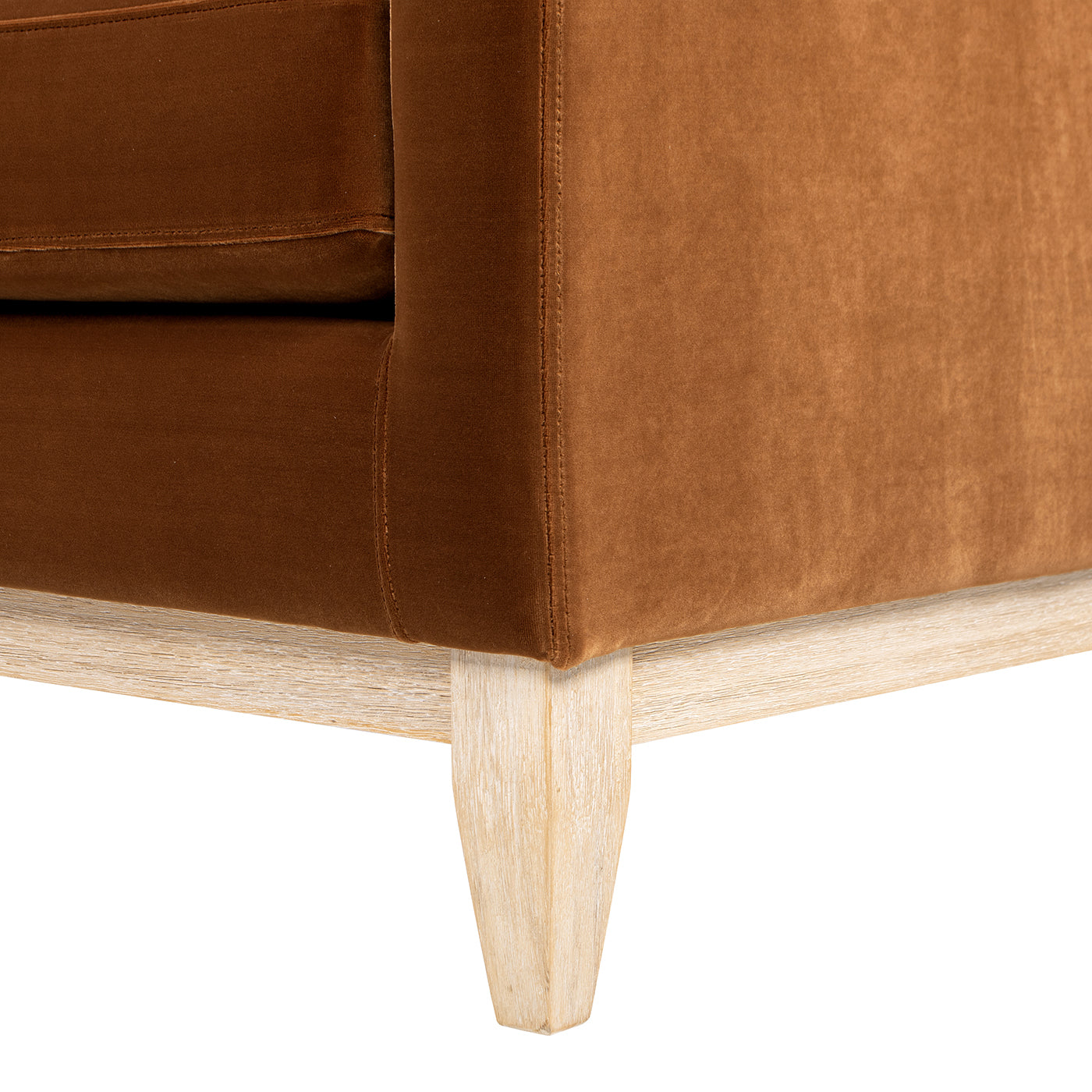 Pasadena 36" Wide Modern Farmhouse Accent Arm Chair, Burnt Orange Velvet