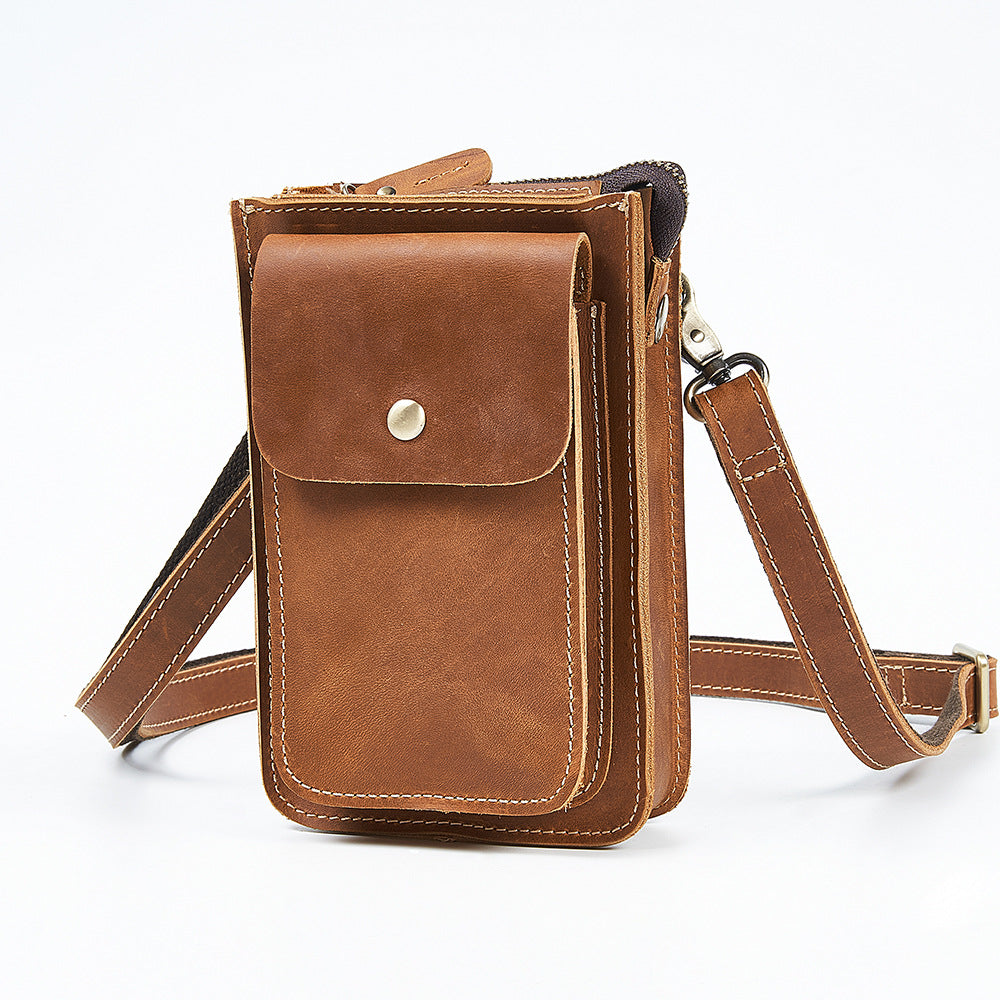 Genuine Leather Mens Cowhide Durable Work Belt-Powered Bag