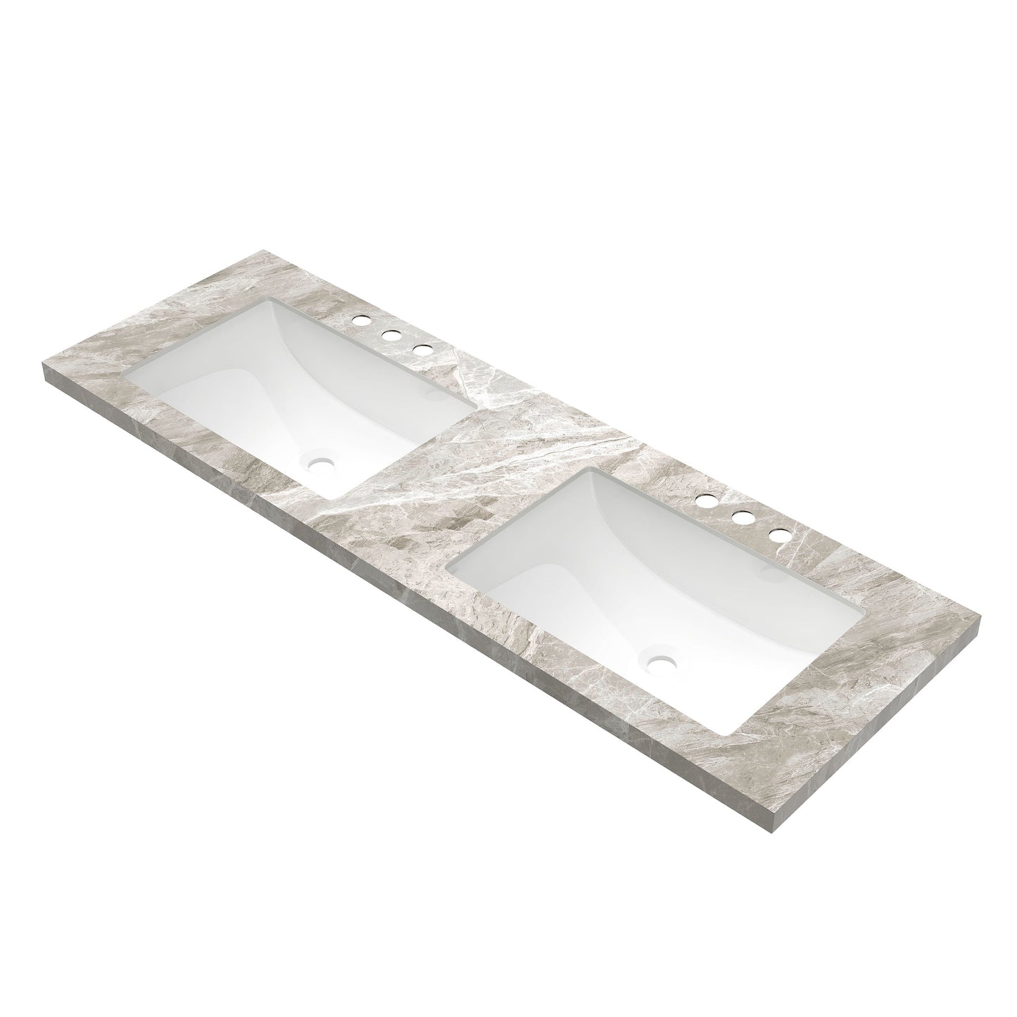 60" Elio Bathroom Undermount Ceramic Sink Vanity Top