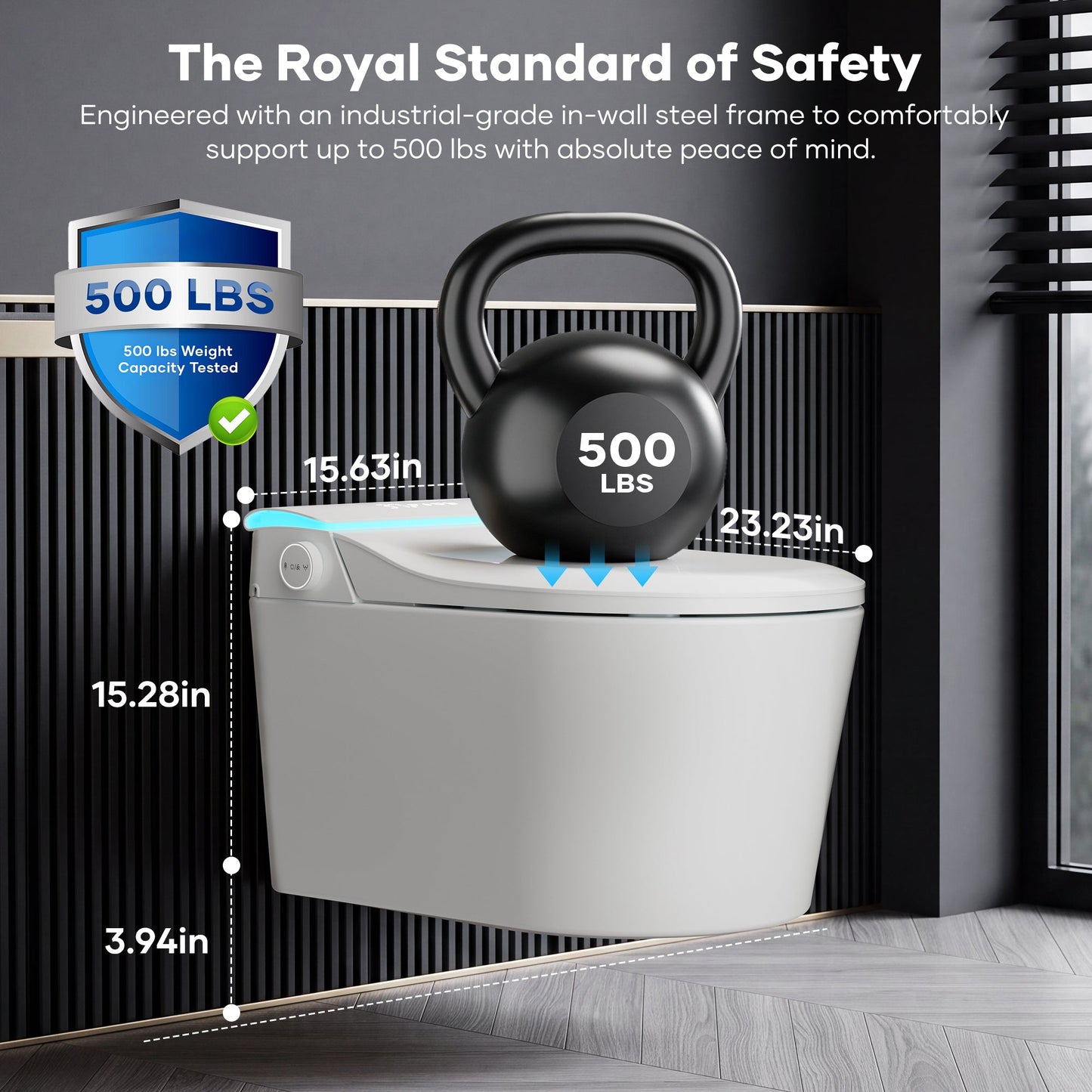 Wall-Mounted Smart Toilet with Automatic Lid Opening