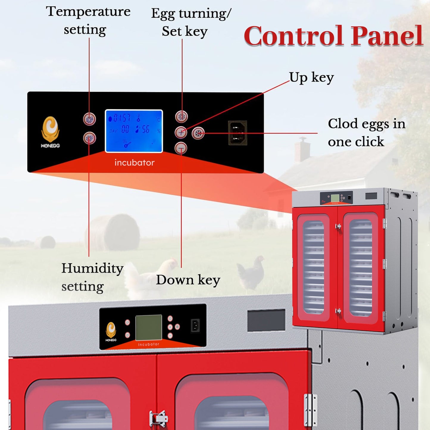 1000-Egg Commercial Cabinet Incubator – Digital Poultry Hatcher