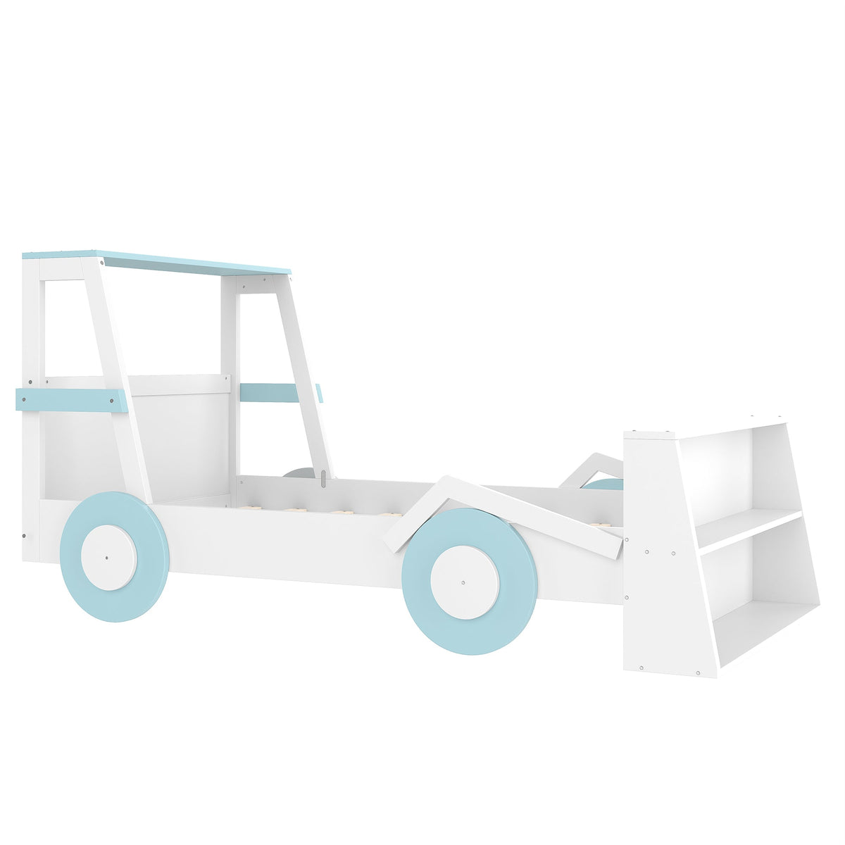 Twin Size Car Bed with Storage Shelves