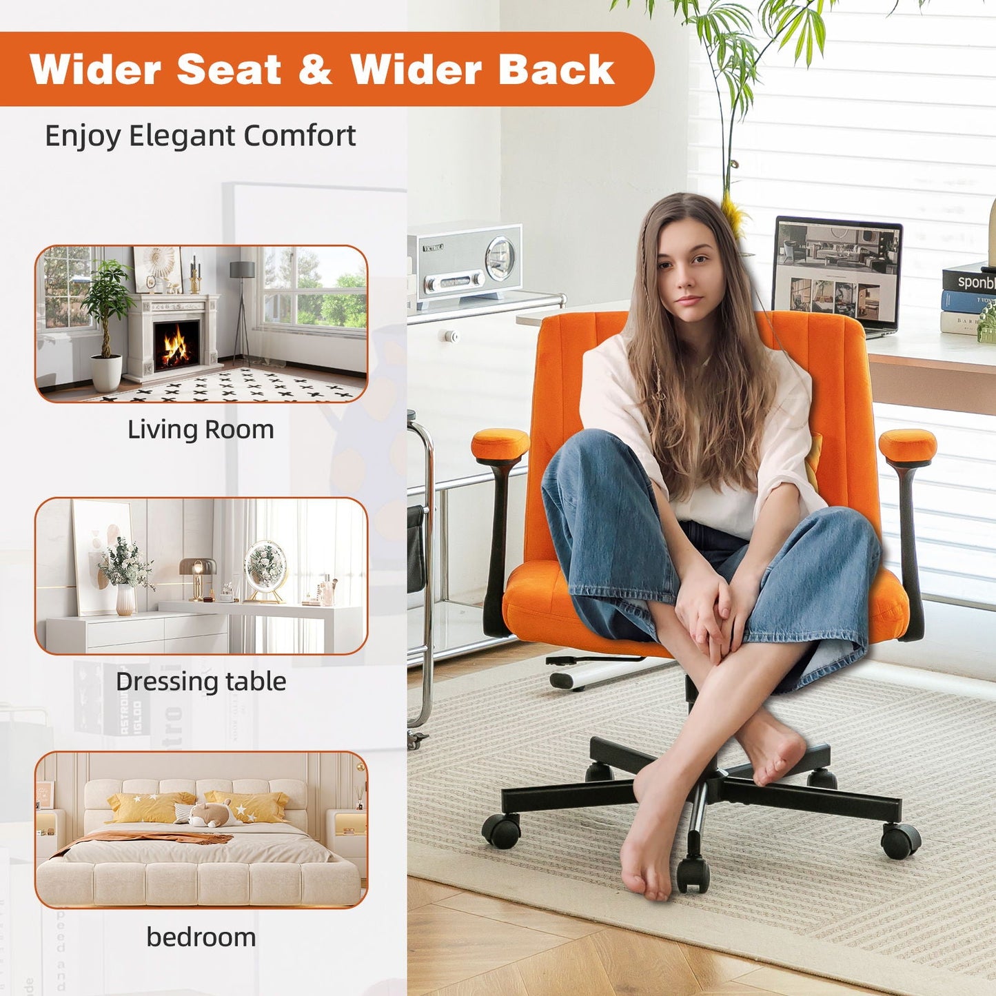 Criss Cross Armrest Office Chair With Wheels
