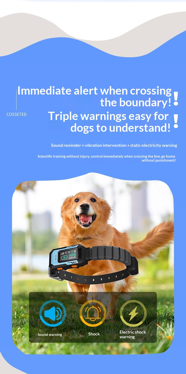 Smart GPS Wireless Fence Dog Training Collar