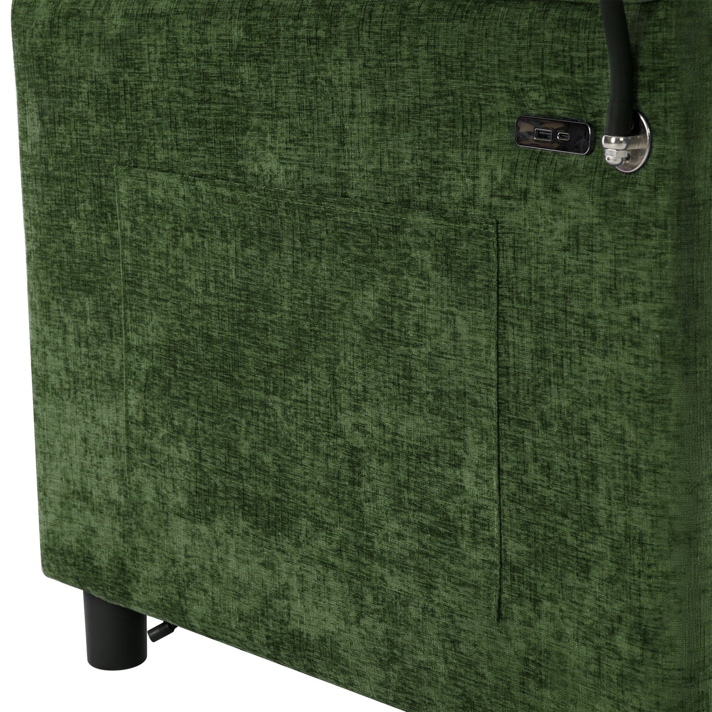 Loveseat Sofa Bed Sleeper With Reversible Backrest, Side Pockets, USB Ports, Phone Holder