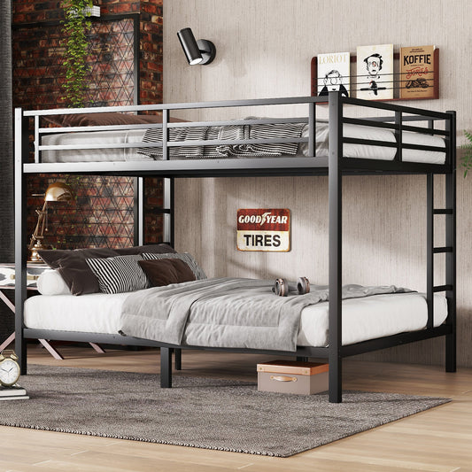 Metal Queen Over Queen Bunk Bed for Teens and Adults