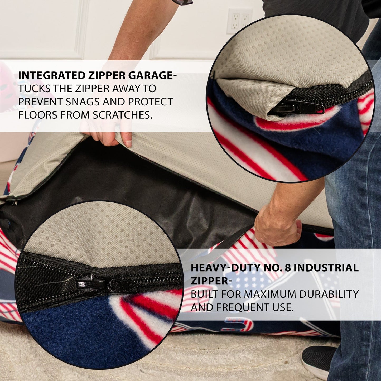 Sensory Crash Pad for Kids & Adults – Removable Washable Fleece Cover