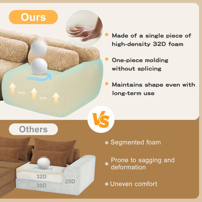 114'' Soft And Fluffy Modular Sectional Sofa
