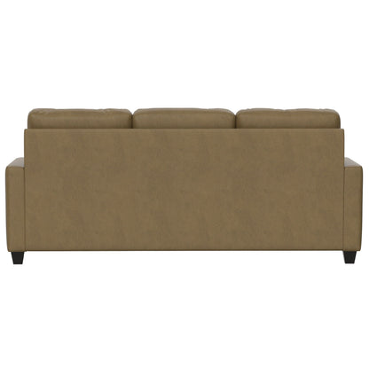 2 Piece Sofa With Chaise, Comfortable Seating For 3, Tapered Feet, USB Charging Console - Brown