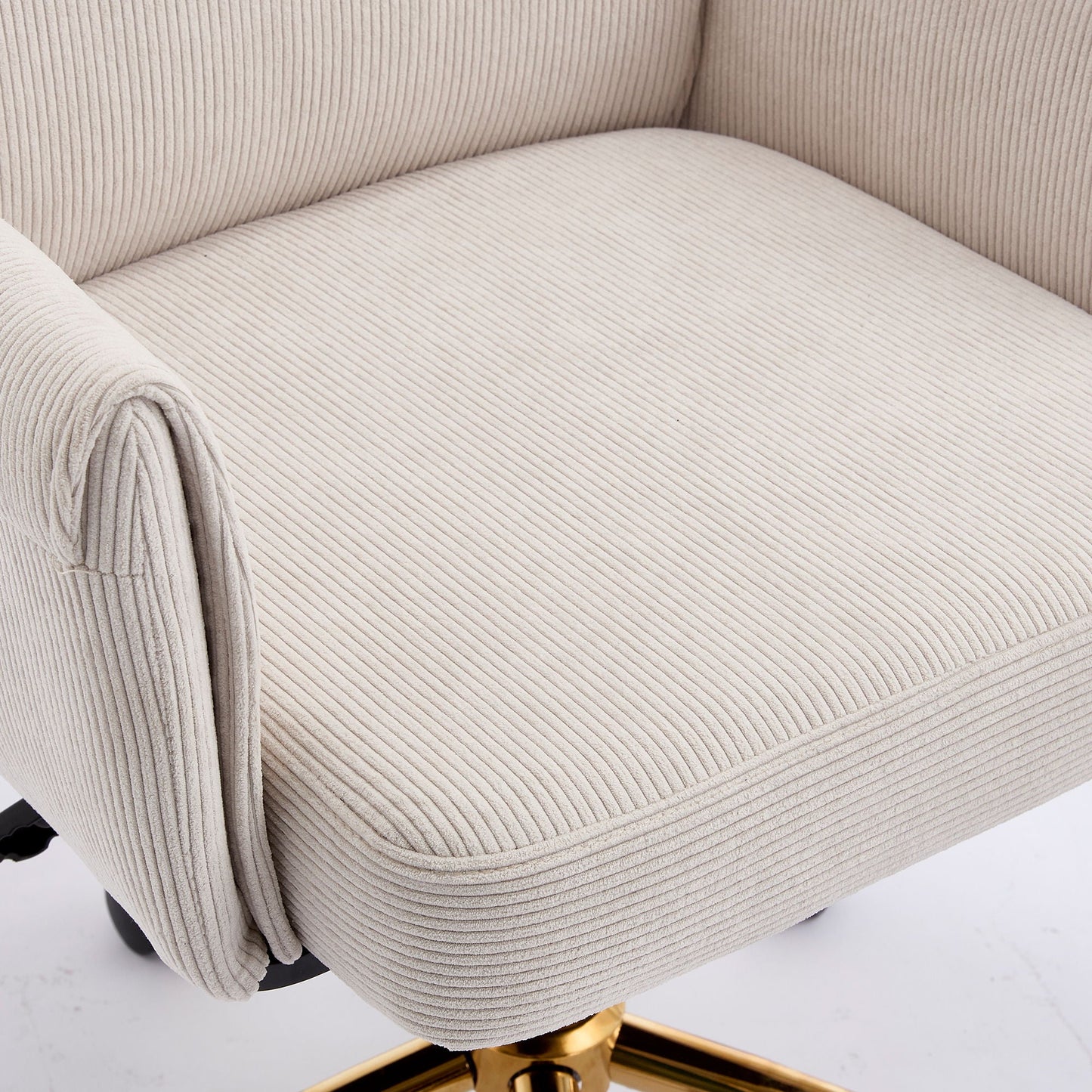 Ergonomic Mid-Back Office Chair With Gold Base