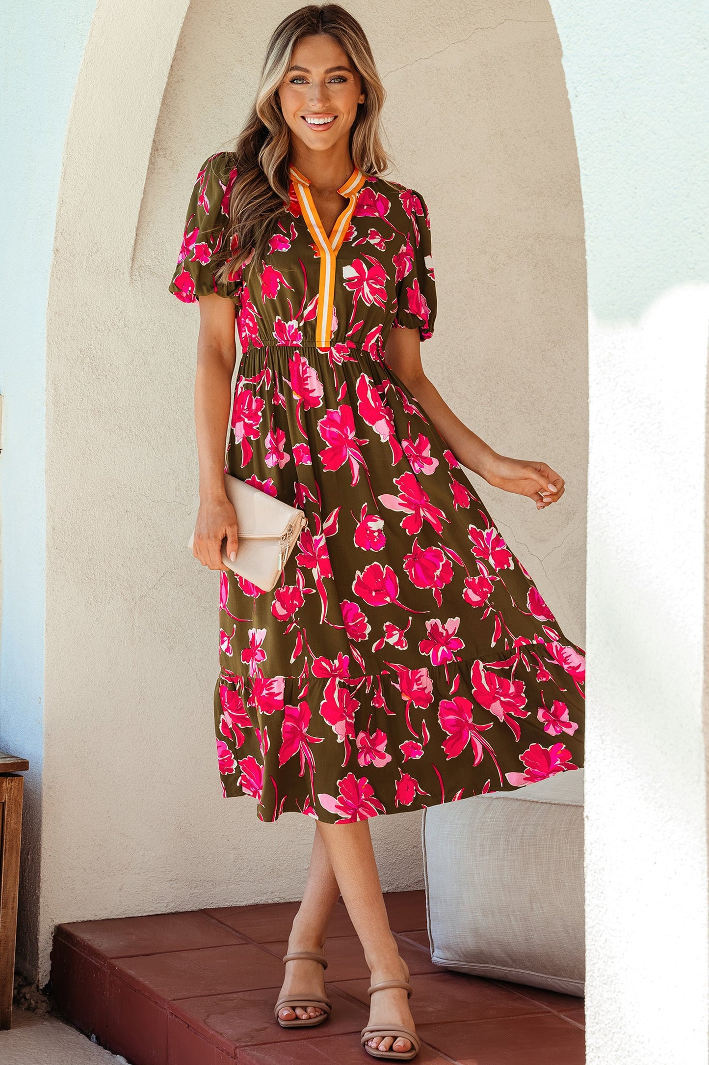 Renata Ruffle Hem Maxi Dress