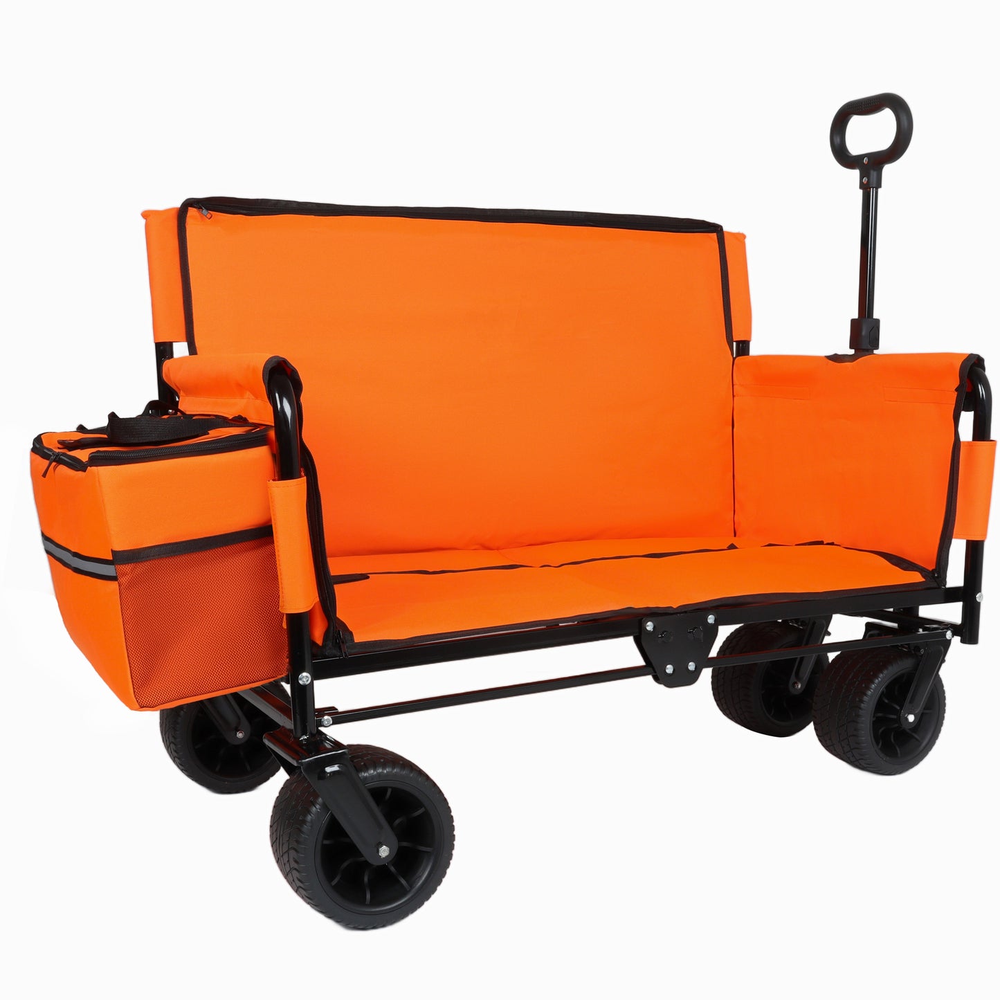 3-in-1 Folding Wagon Cart with Bench Seat