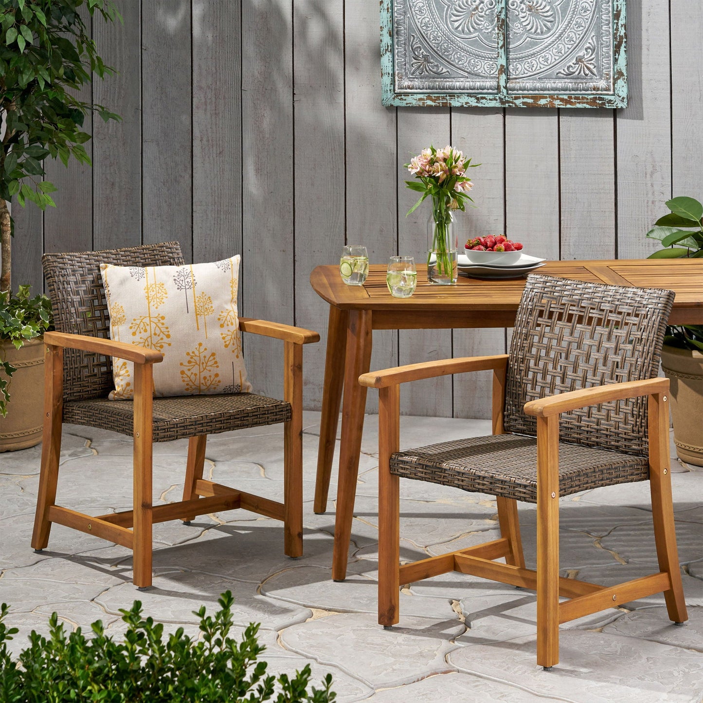 Hampton Dining Chair Set of 2 - Brown