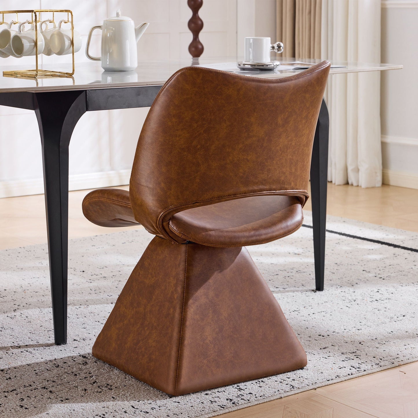 Modern Swivel Dining Chair With High Back