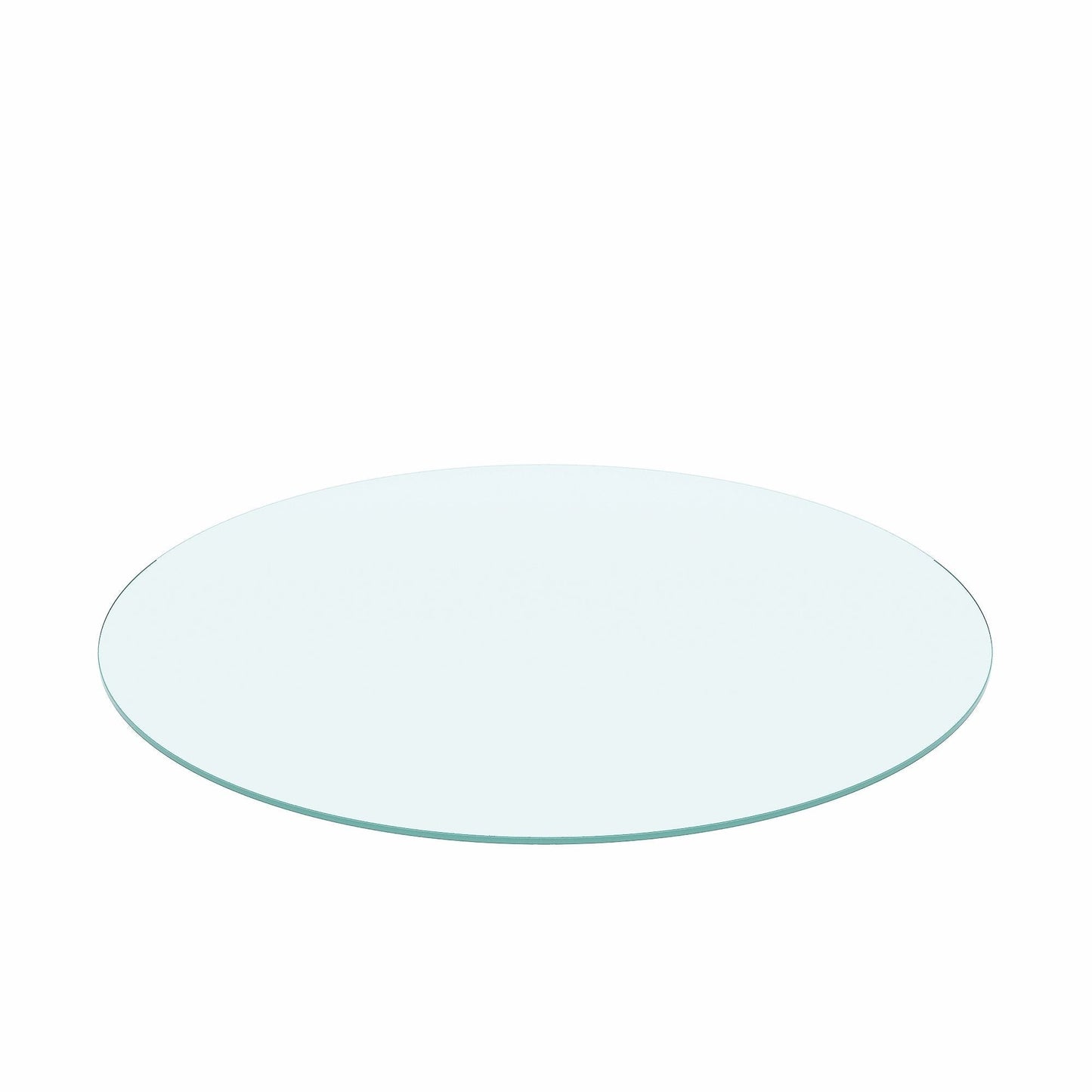 20" Round Tempered Glass Table Top Clear Glass 1 / 4" Thick Flat Polished Edge - Transparent