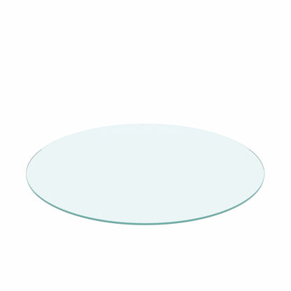 20" Round Tempered Glass Table Top Clear Glass 1 / 4" Thick Flat Polished Edge - Transparent