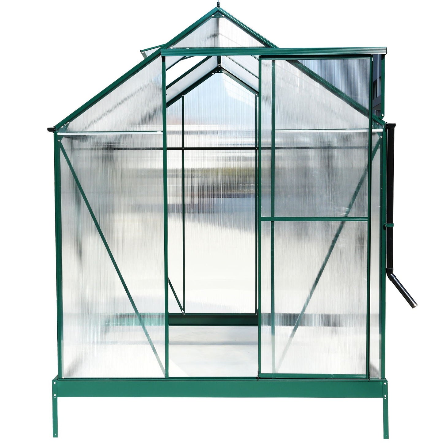 Polycarbonate house, Heavy Duty Outdoor Aluminum Walk-In House Kit With Rain Gutter, Vent And Door For Backyard Garden