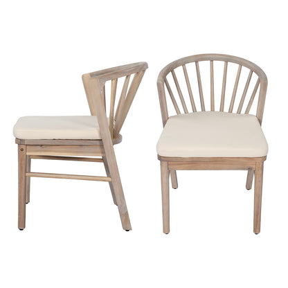 Outdoor Dining Chairs Set of 2, Acacia Wood Patio Chairs