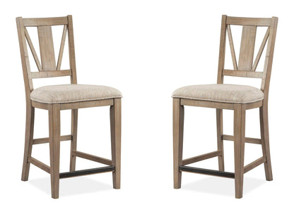 Paxton Place - Counter Chair With Upholstered Seat (Set of 2) - Dovetail Gray