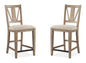 Paxton Place - Counter Chair With Upholstered Seat (Set of 2) - Dovetail Gray