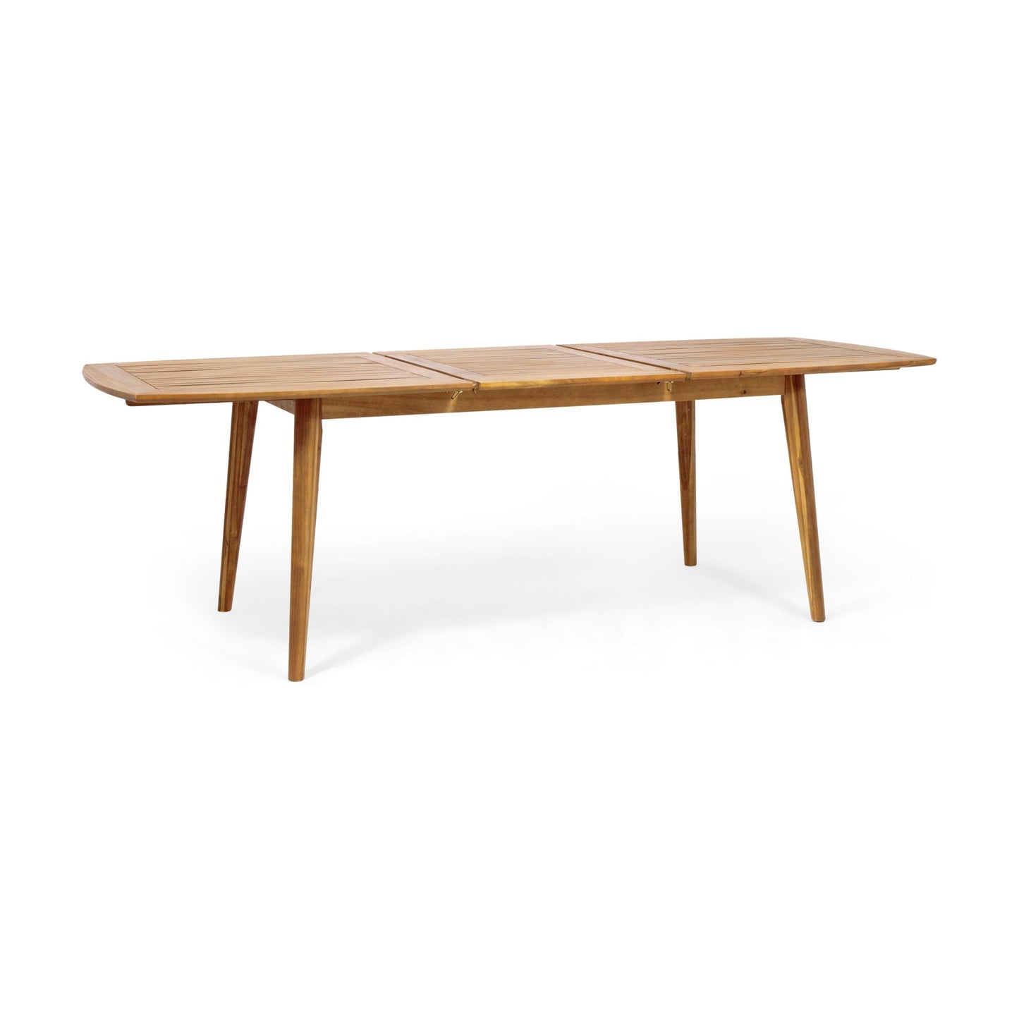Placidity Outdoor Expandable Dining Table with Slatted Tabletop and Tapered Legs