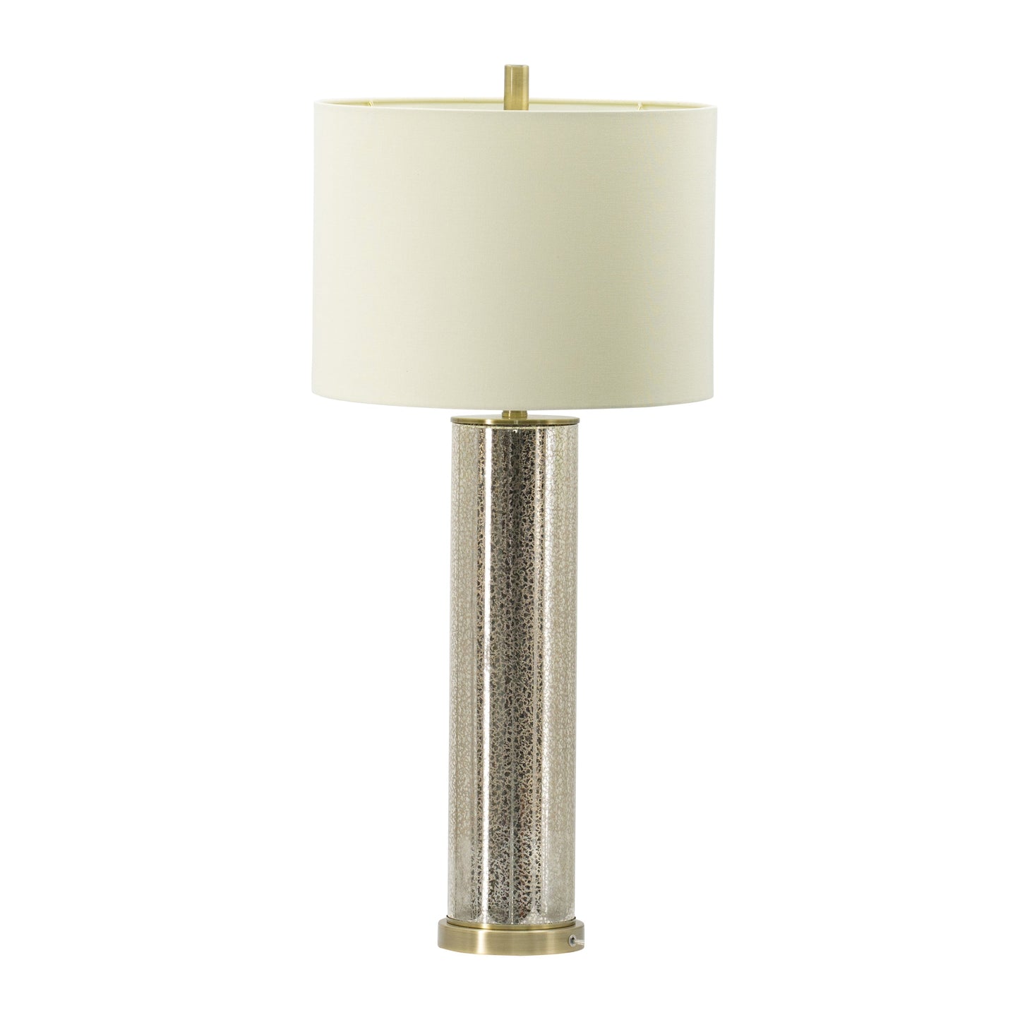 16x16x35 Gold Mirrored Glass Table Lamp with White Fabric Shade