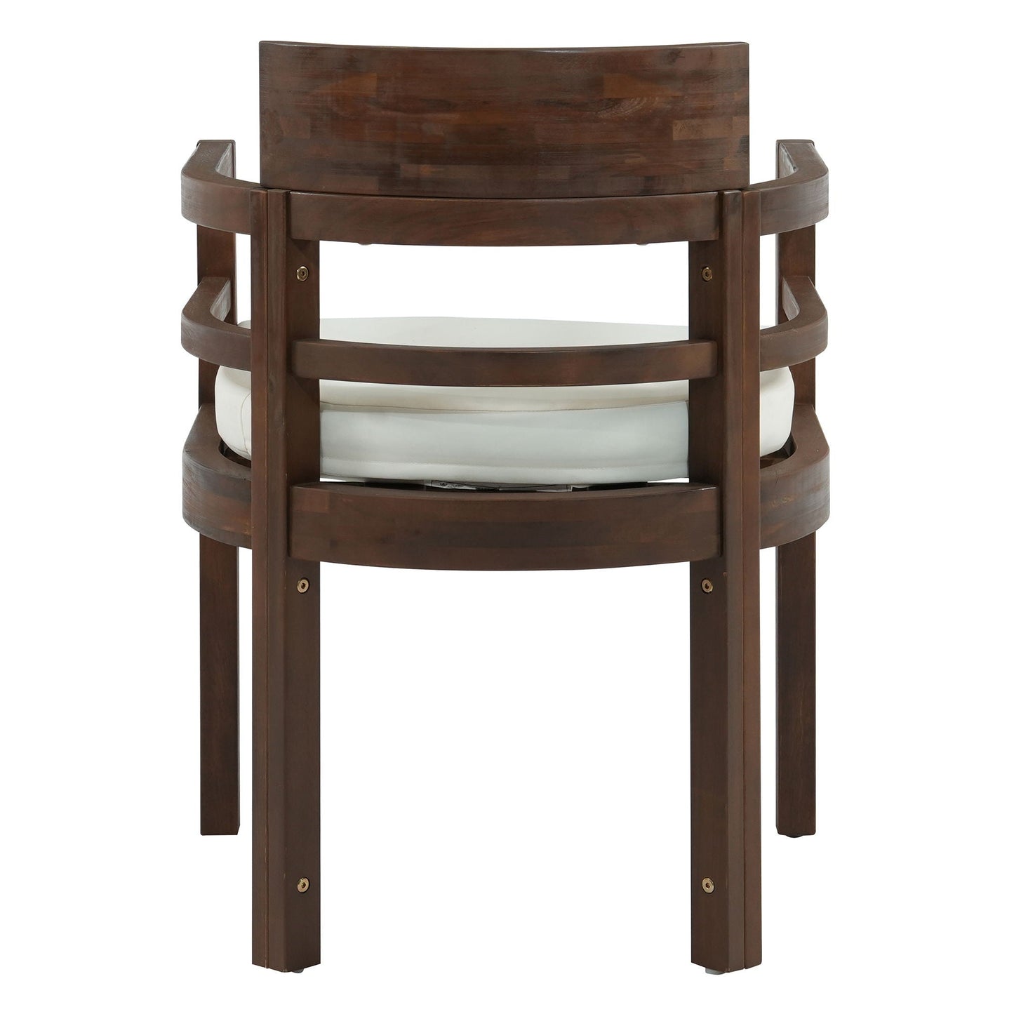 5 Piece Round Patio Table & Cushioned Armrest Chairs, Outdoor Dining Set With Umbrella Hole