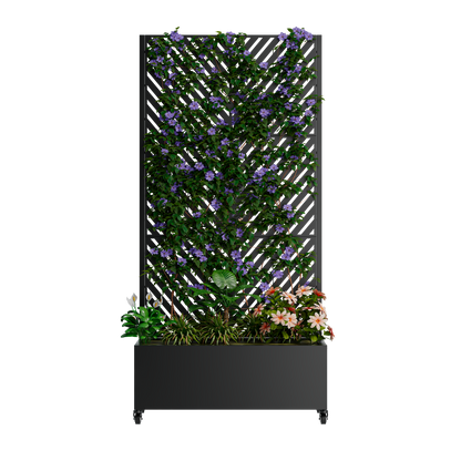 Metal Planter Box with Trellis