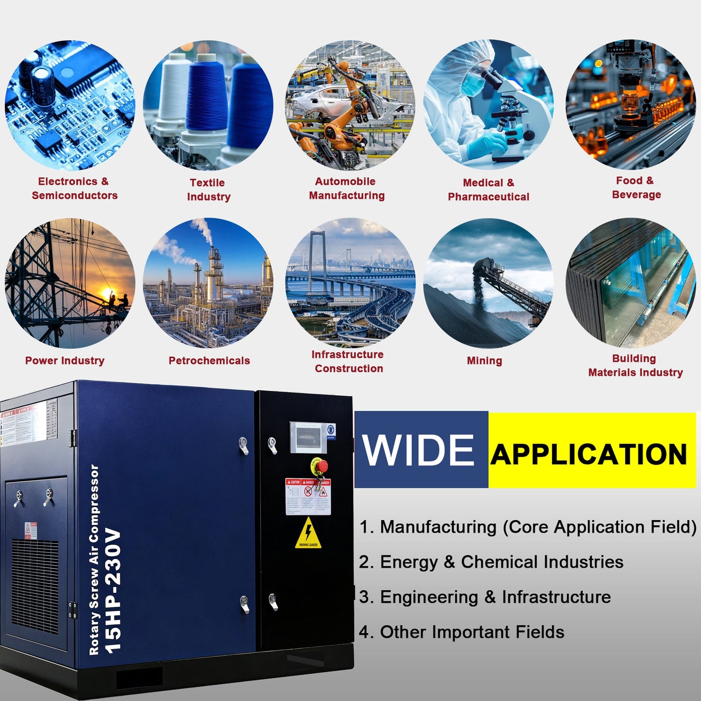 15HP Rotary Screw Air Compressor