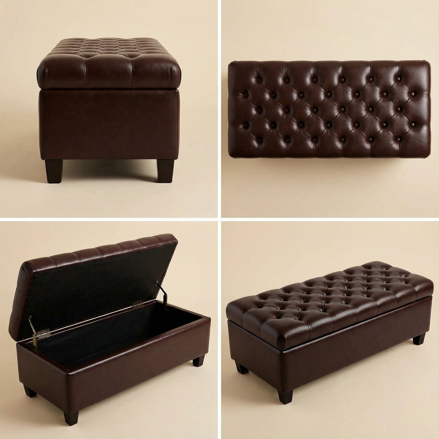 Storage Ottoman Bench With Safety Hinges