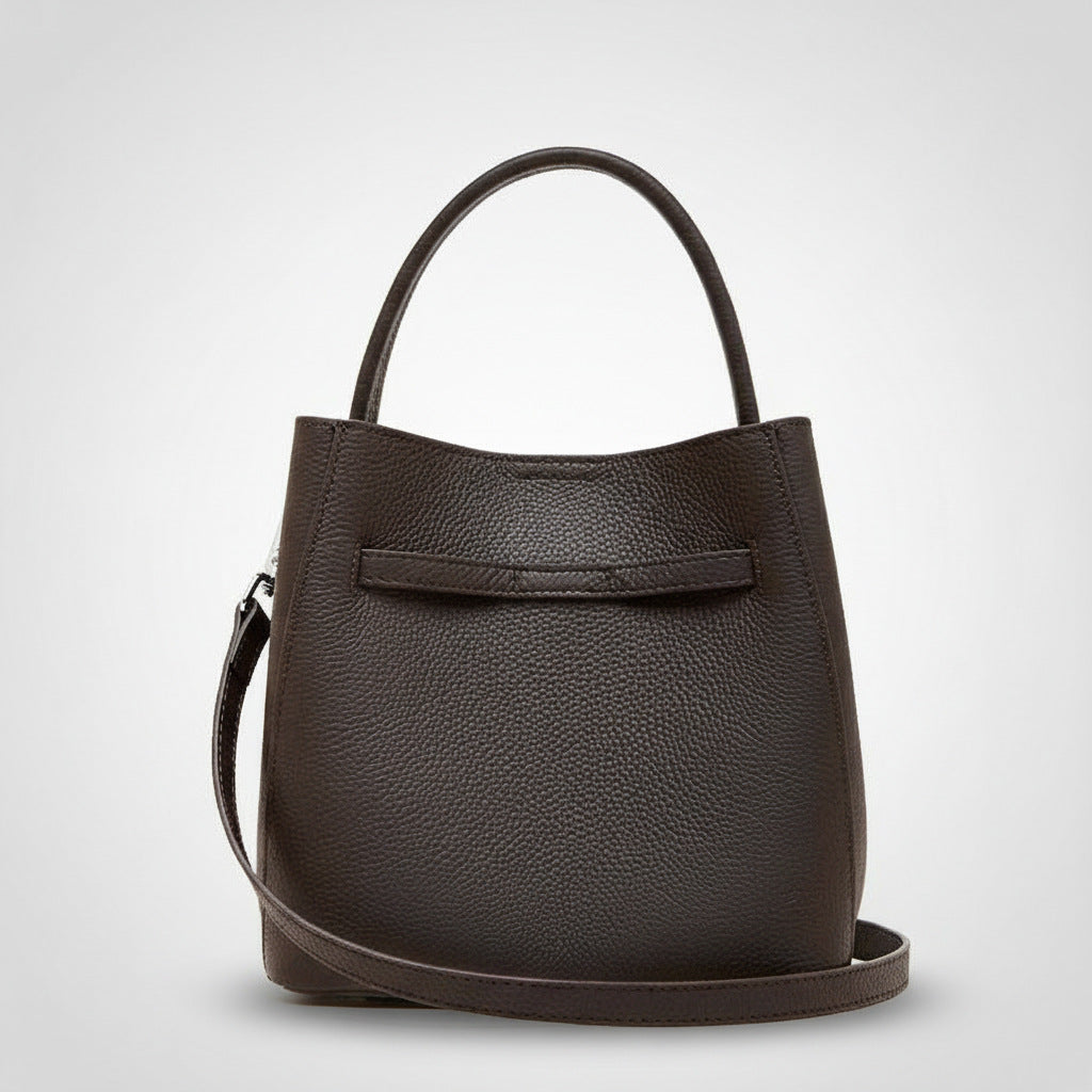 Autumn And Winter New Genuine Leather Vegetable Basket Bucket Bag For Women, Made Of Top-layer Cowhide, Versatile For Commuting, Can Be Worn On The Shoulder Or Carried By Hand