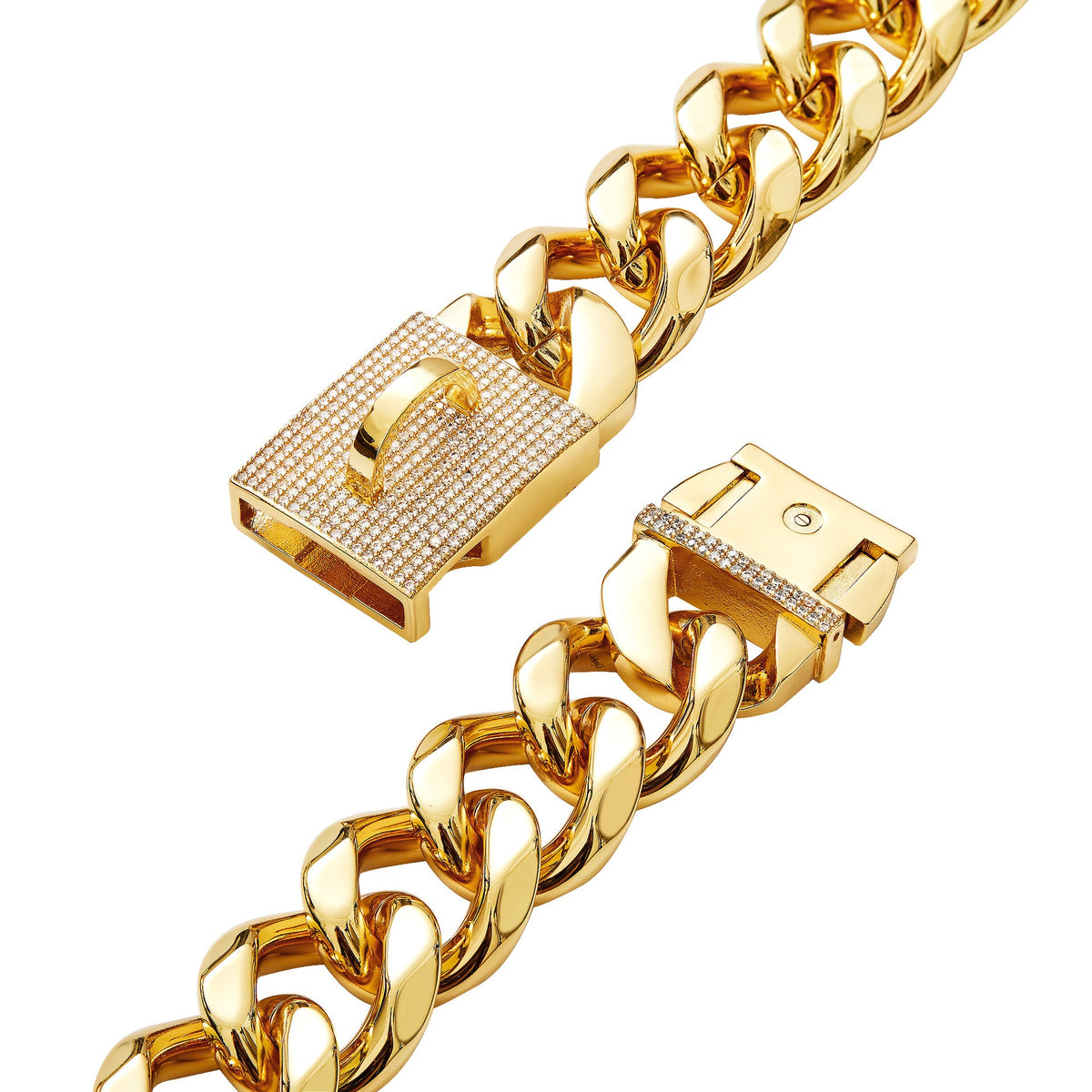 19mm Thick Medium-to-large Dog Collar Gold Color
