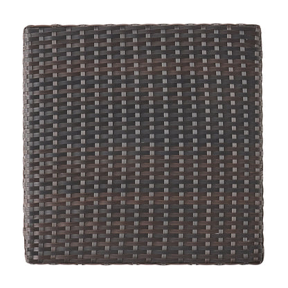 Luminant Outdoor Side Table With Iron Frame - Brown