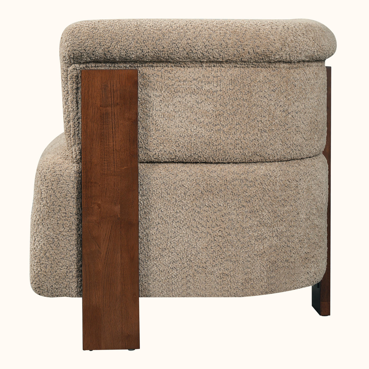 31.7" Mid-Century Curved Barrel Accent Chair