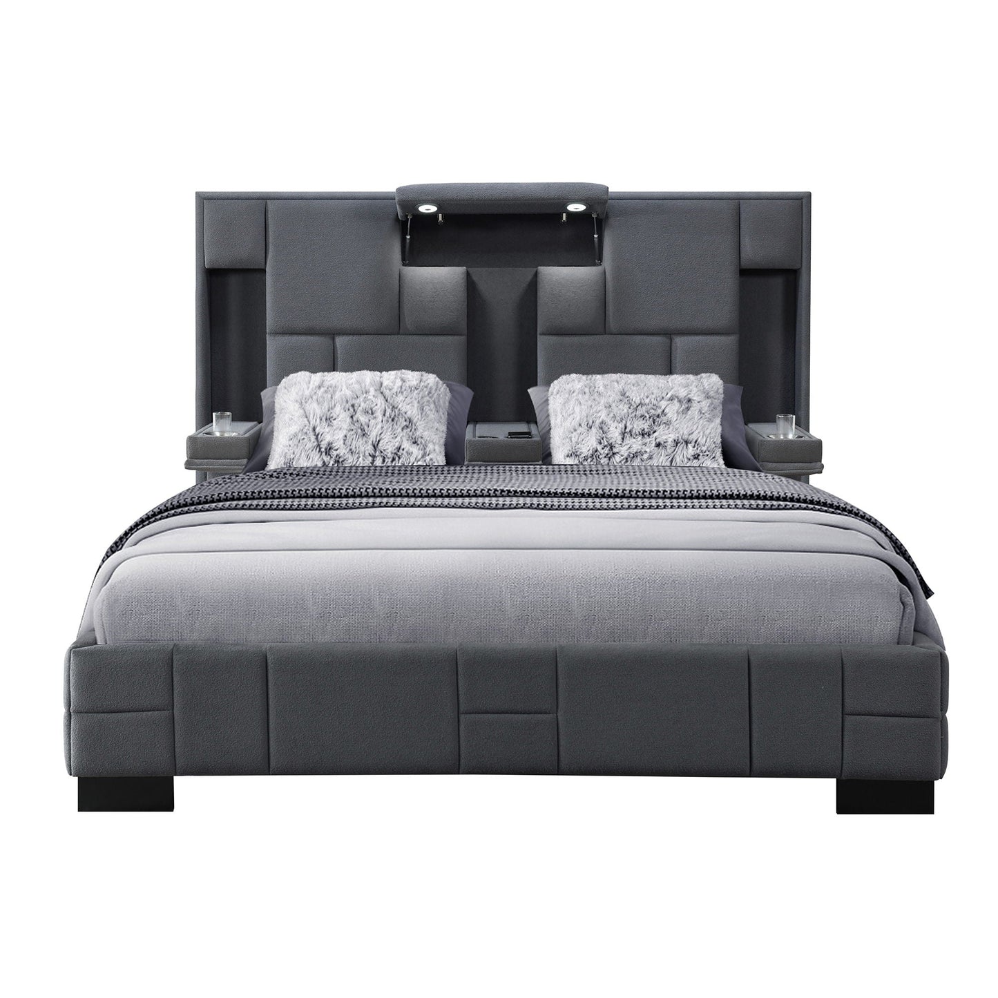 Yaris - Contemporary Bed With Wireless Charging And LED Lights