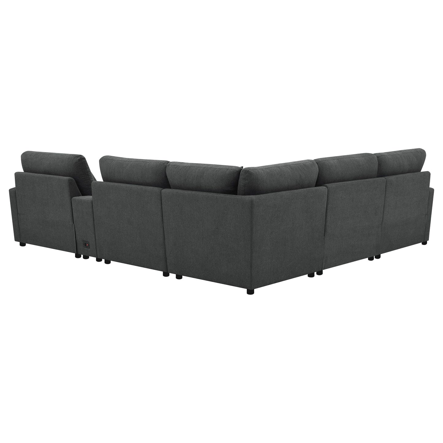 Hollander - 6 Piece Modular Power Reclining Sectional - Dark Gray