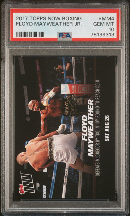 Graded 2017 Topps Now Boxing Floyd Mayweather Jr #MM4 Boxing Card PSA 10