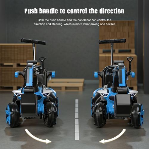 6V Battery-Powered Kids Excavator Tractor with LED Headlight, Helmet, and Rear Box