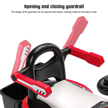 6v Electric Excavator Toy Car with Bluetooth, Helmet, and Rear Attachment for Kids