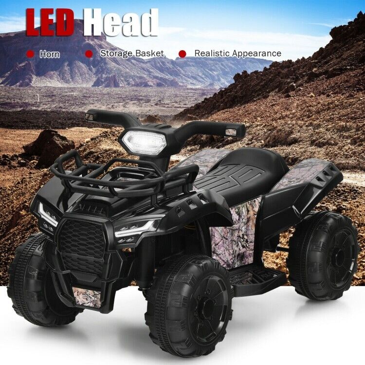 6V Kids Electric ATV Quad with LED Light and MP3 Player