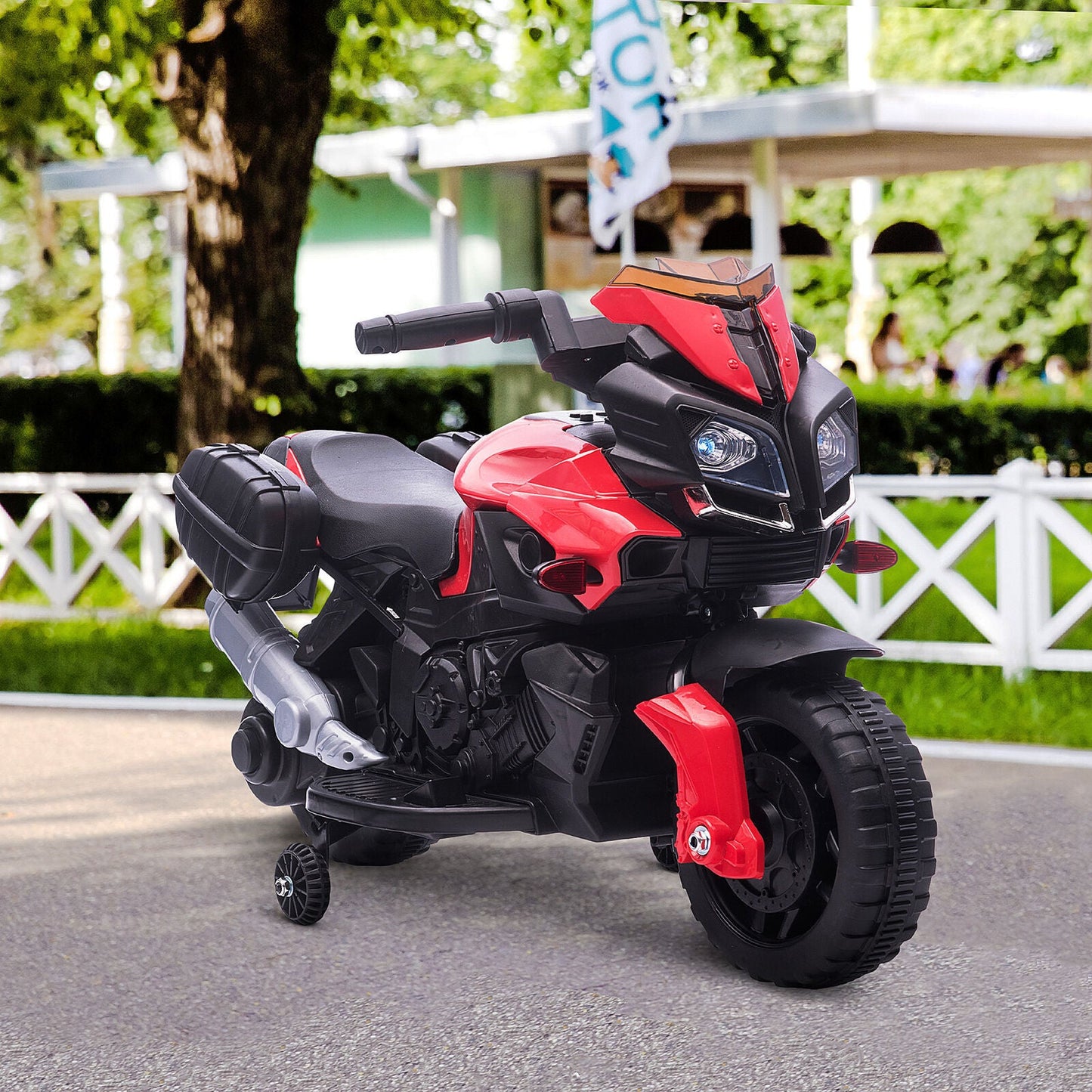 6V Kids Electric Motorcycle Ride-On Car with Training Wheels - Battery Powered Toy
