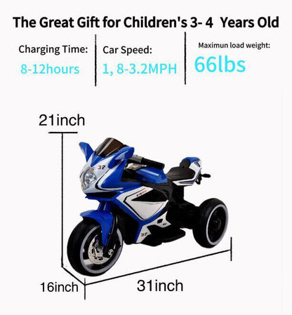 6V Kids Electric Ride on Motorcycle - Perfect Xmas Gift for Little Ones!
