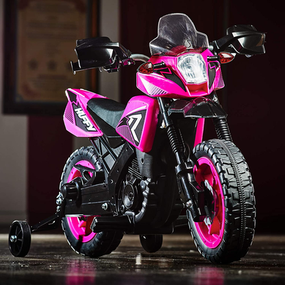 6V Kids Electric Ride-On Motorcycle with Training Wheels - Fun and Safe Toy for Young Riders