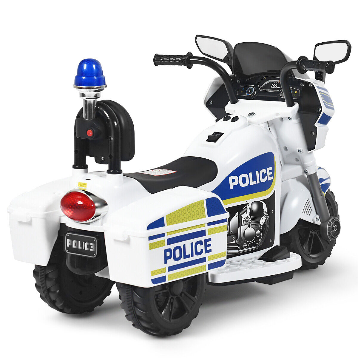 6V Kids Police Motorcycle Trike with Flashing Siren & Headlight - 3-Wheel Fun for Little Officers!