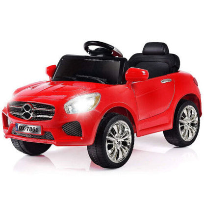 6V Kids Remote Control Ride-On Car with LED Lights - Red
