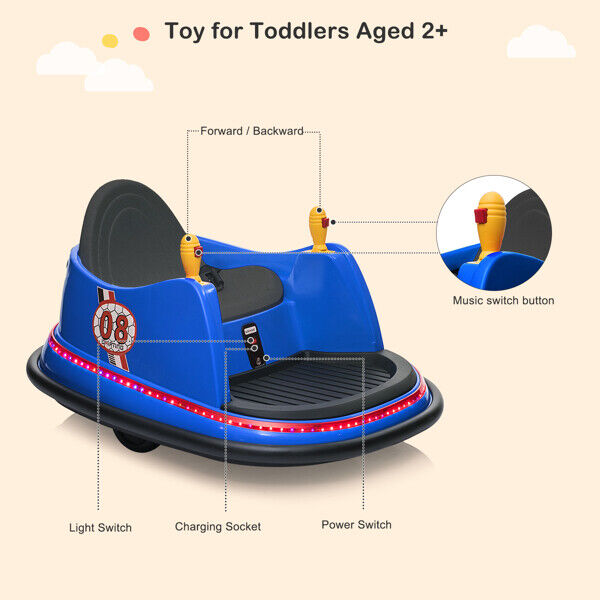 6V Pink Bumper Car with 7A.h Battery - Fun Ride for Kids!