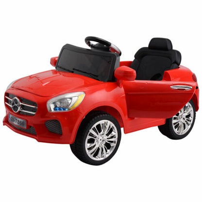 6V RC Remote Control Ride-On Car with MP3 Player and Lights for Kids - Red