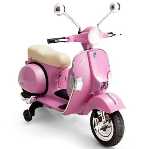 6V Vespa Scooter Motorcycle for Kids with Training Wheels and Headlight