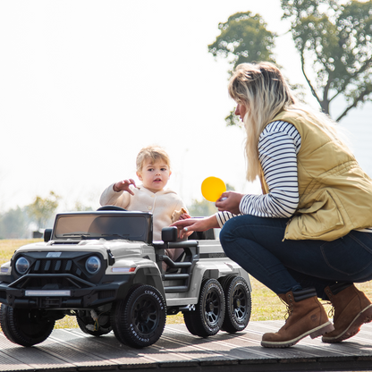 6WD Battery-Powered Kids Ride-On Truck with Remote Control and Baking Paint Finish - 24V Power Wheel